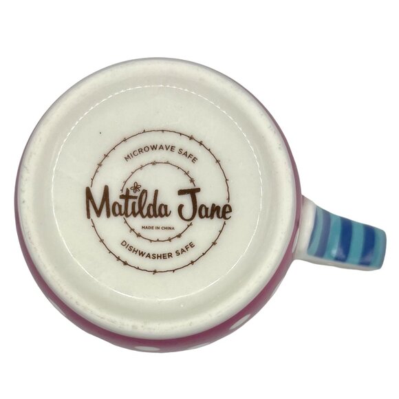 Matilda Jane Ceramic Coffee Mug Cup Pink Polka-Dot Mittens 18 oz READ - Picture 4 of 6